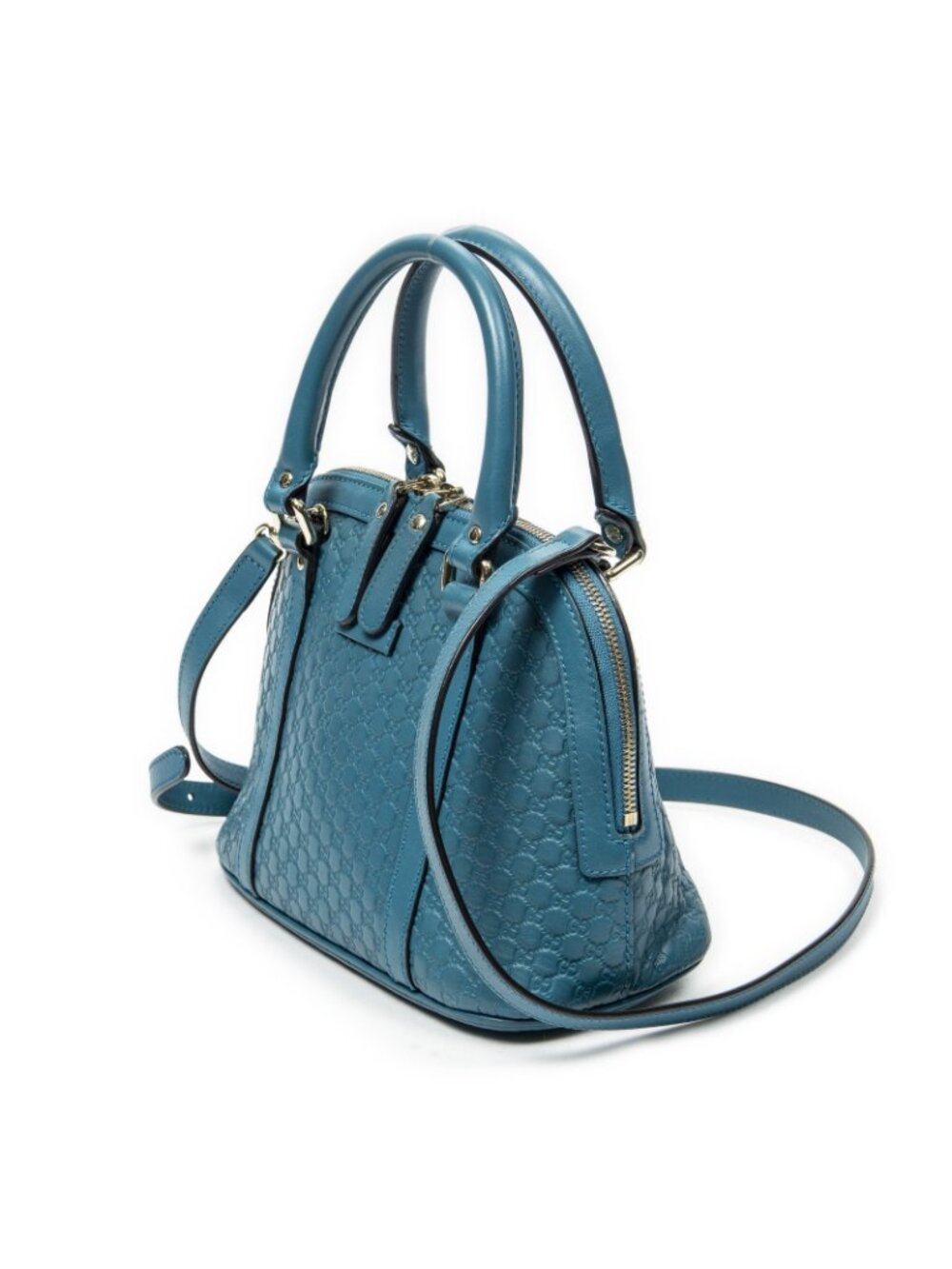 Gucci Mini Dome Tote Teal Micro Guccissima Leather - Picture 2 of 15